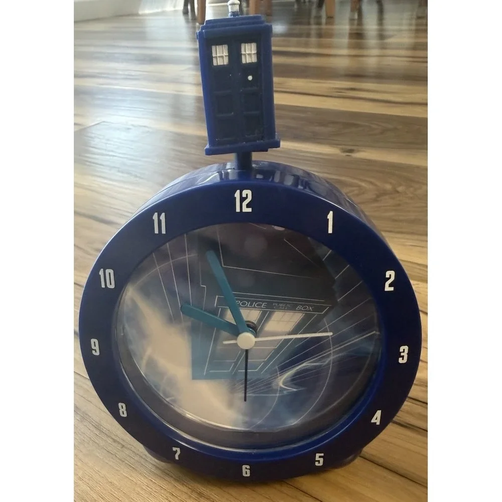 Doctor Who TARDIS Alarm Clock Zeon DR153 BBC 2009 Working Tested Blue